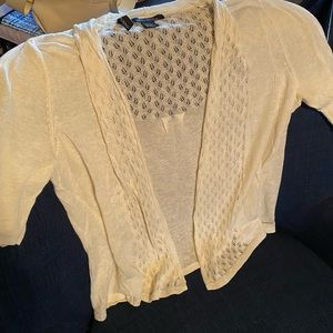Cream colored linen blend summer cardigan